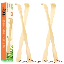 NICEMOVIC 4 Pack Wooden Bamboo Back Scratcher, Stocking Stuffers Birthday Christmas Gifts for Men Women Adults, Funny Small Gifts for Him Her Dad Husband, 16.5 Inch Back Scratchers Long Handle
