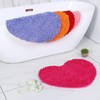 JAIJY Lught Purple Heart Shaped Chenille Bath Mat Soft Absorbent