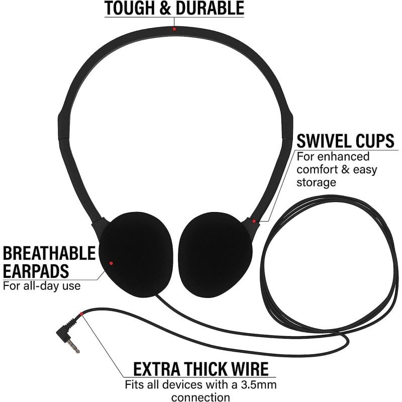 Bulk Headphones Headphones 10 Pack Bulk Multi Color for School