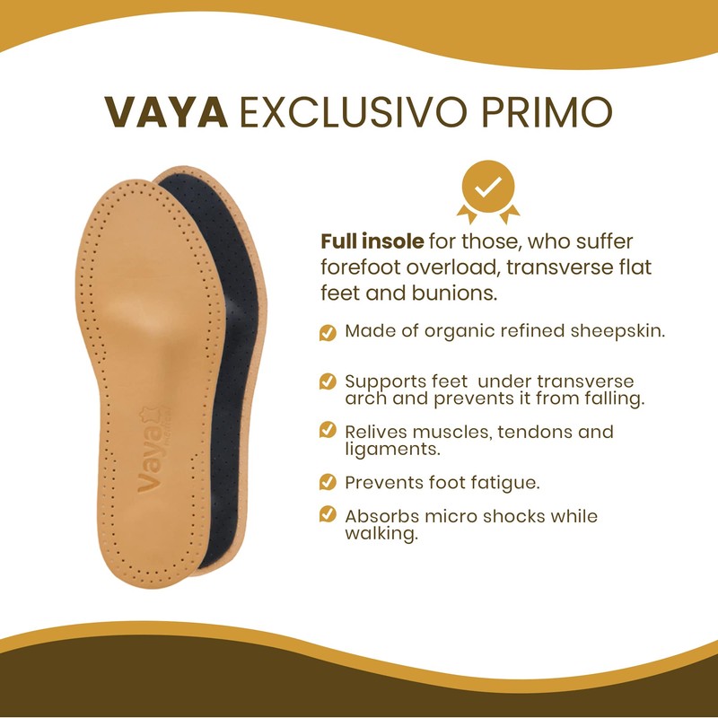 Vaya Exclusivo Primo Orthopaedic Insoles for Flatfoot Hallux Valgus with