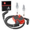 Ignition coil & Spark plug & Wire Cap Compatible with