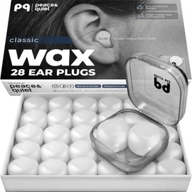 PQ Tapones de Cera para Dormir - 28 Tapones de Cera de Silicona para Dormir y Nadar para los Oídos para Cancelación de Ruido & Protección para los oídos