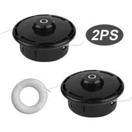 Hutiirich® 2pzs Cabezal Porta Hilo Cortacésped 1m De Cada Lado 2m Línea Negro Plástico Pa6 + Aleación De Aluminio Compatibilidad: M10 X 1,25 Viene Con Cable De 1 M + Cable De Repuesto Separado De 5m