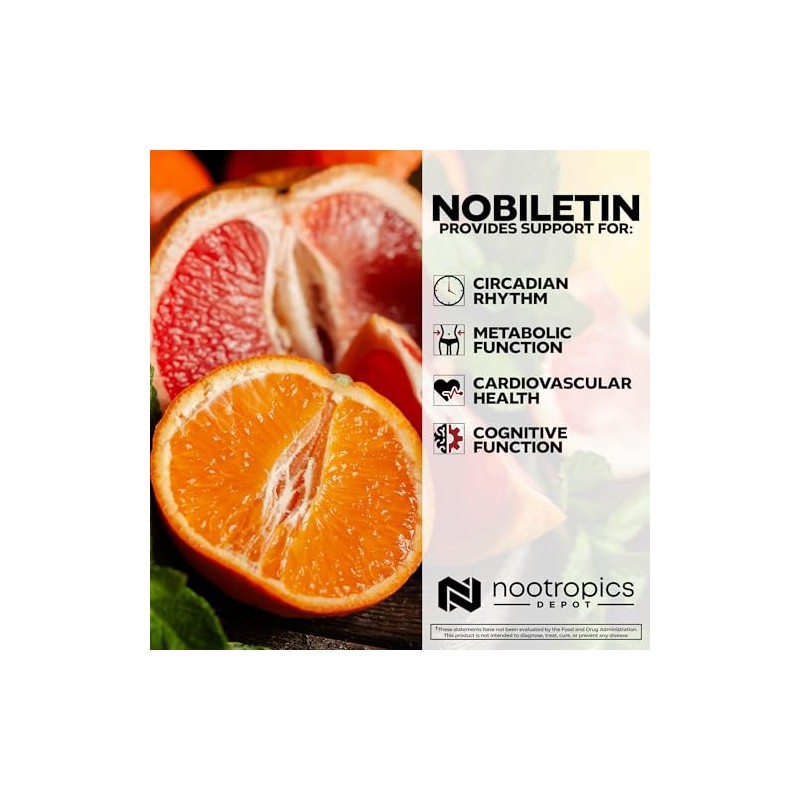 Nootropics Depot- Cápsulas de Nobiletina 250mg 30 Recuento 20 Extracto