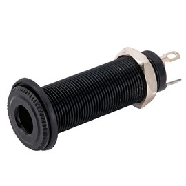 Musiclily Pro 1/4 inch Copper Guitar Bass Mono Barrel Output Jacks Cylinder Jack Socket with 3 Pins, Black