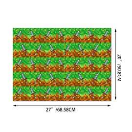 12 Sheets Pixel Style Gift Wrapping Paper,Pixel Pattern Wrapping Paper For Video Game Party Birthday Party DIY Gift Packing, 20 x 27 Inch