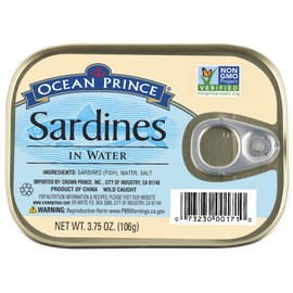 Ocean Prince Sardines in Water, 3.75 Ounce Cans (Pack of 12)