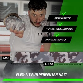 Ares Fightwear® Professional Bandage Boxes, Set of 2 [4.5 m] Including Laundry Net, Maximum Protection and Firm Hold Thanks to Flex-Fit Material, Boxing Bandages for Safe Fights, Box Bandages for Men