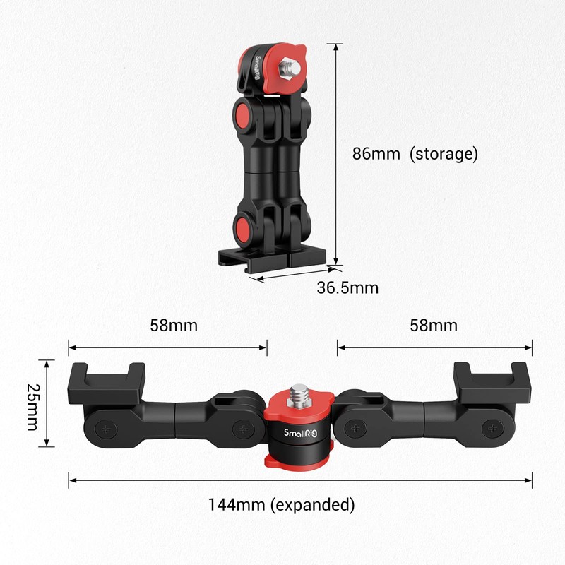 Dual Cold Shoe Mount by SmallRig, Extension Bar Universal Cold