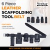 VEEKAY Scaffolding Black Leather Tool Belt 2 Inch Wide 5