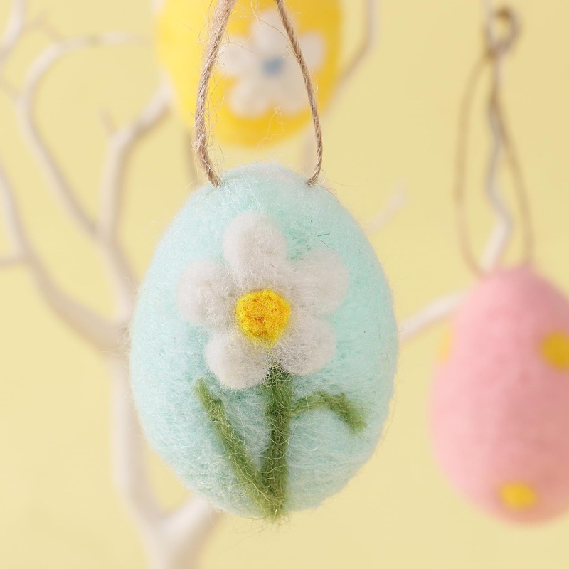 BETESSIN Pack of 6 mini Easter eggs for hanging, colourful