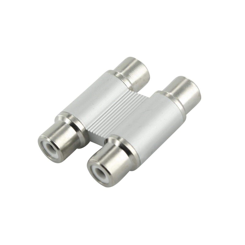 2 RCA Shielded Cable Joiner Adaptor Plug Metal Home Hi-Fi