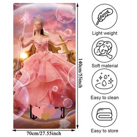 CLKDPNO Bad Witch Bath Sheets, Super Absorbent Cartoon Bath Towel, Magic Witch Portable Beach Towel for Camping Gym Beach and Swimming(140 x 70 Cm)