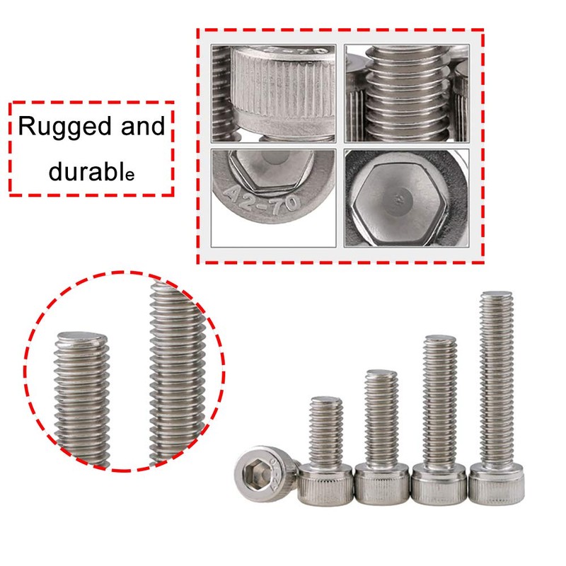 newlng M4 Allen Screw 304 Stainless Steel Hex Head Mechanical