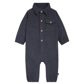 Modern Moments by Gerber Baby Boys' Corduroy Romper, Indigo, 18 Months