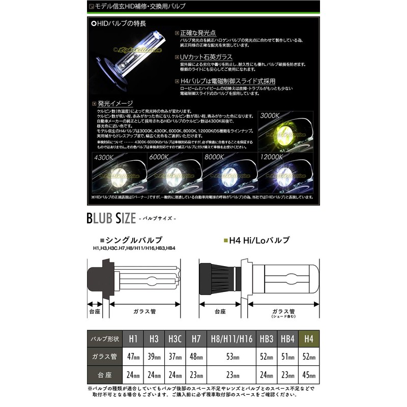 Shingen Replacement HID Bulb, H4, Hi/Lo Switchable, 6000K, 35W, 55W,