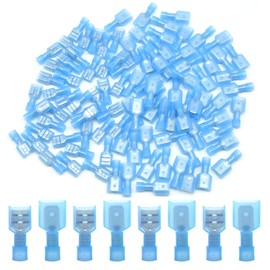 Hocansen 100 Pieces Spade Connectors Insulated Male and Female Quick Disconnects Wire Terminals Connectors Kit(Blue/NLS)