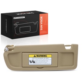 A-Premium Driver Left Side Sun Visor Compatible with Honda Civic 2009 2010 2011 - Without Vanity Light, with Vanity Mirror, Beige Color - Replaces 83280SNAA01ZF, 83280-SNAA0-1ZF