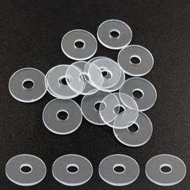Qjaiune 10 Pack 3/4 Inch Clear Washers for Shower Door Handle, Transparent Gasket, Clear Plastic Gasket