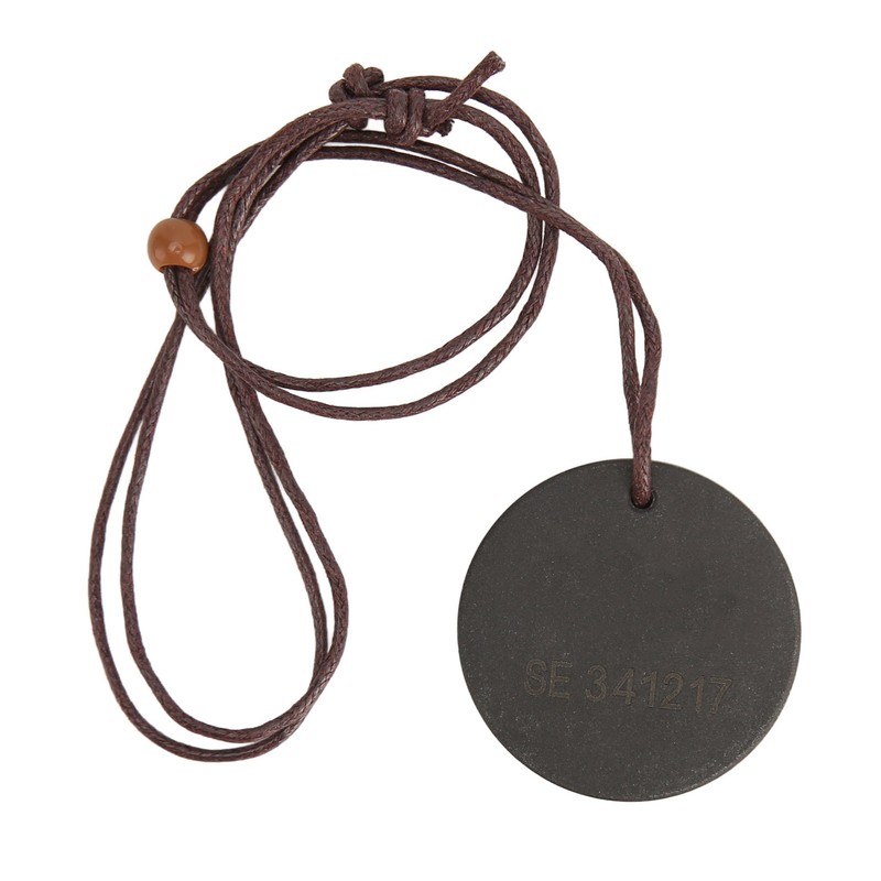 Volcanic Lava Energy Stone Pendant Green Core Promote Circulation Adjustable