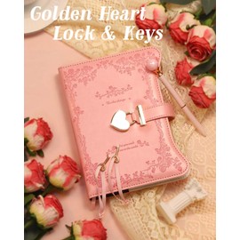 hi! SCI Diary with Lock and Keys for Girls & Women, 360 Pages Journal with Lock for Girls Gift Ideas, Girls Locking Diary with Pen, Cute Journals Set for Teen Girls Ages 8-12, Ideal Gifts for 8 9 10 11 12 13 14 Year Old Girl(Rose Pink)