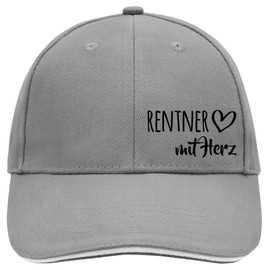 Huuraa Cappy Hat Pensioner with Heart Gift Pensioner Gift Idea, Dark grey/white, Unit size