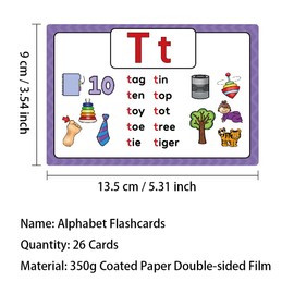 Lachilly Alphabet Flashcards with Stroke Order, Letter-Picture Word-Picture Recognition, Preshcool Learning, ESL Teaching Materials, Autism Learning Materials, Vocabulary Building