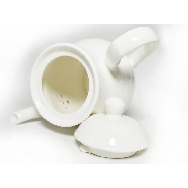 White Porcelain Teapot, Lotus Tea Pot Coffee Tea Water Pot