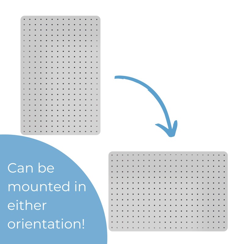 Cathedral Products Peg Board with 12 Hooks - White -