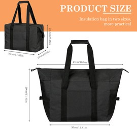 Foldable Cooler Bag with Zipper, 20L Soft Cooler Bag, Insulated Picnic Lunch Bag Leakproof Cooling Bag Grocery Shopping Bag with Carriying Strap for Camping, BBQ, Fishing (30×17×21.5cm)