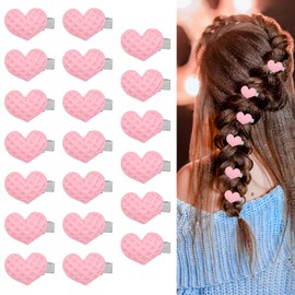 Ymapinc 20PCS Heart Hair Clips for Girls,Pink Hair Accessories for Braids Mini Cute Heart Barrettes Bride Wedding Suitable for Girls Ladies