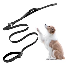 WANFIRE Hands Free Dog Leash, Crossbody Dog Leash, 5.3-7.8Ft Handheld Dog Leash with Car Seatbelt and Double-Sided Reflective,Walking, Jogging,Hiking, Travel(Black)