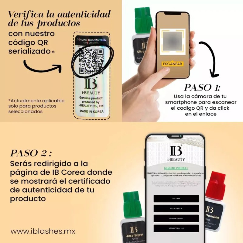 Primer Transparente Para Pestañas 1x1 IB 15ml Hipoalergénico Resistente Agua