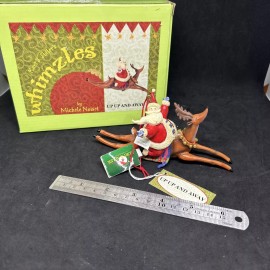 Kurt Adler Christmas Holiday Whimzles Santa On Reindeer ornament NIB