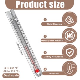 Tellegloww 12 Pcs V Shaped, Dual Scale Science Thermometers, Mercury Free Lab Thermometer for Student School Supplies, Classroom Teaching Tools for Kids, Adults