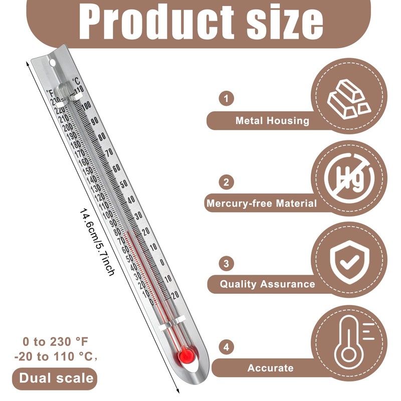 Tellegloww 12 Pcs V Shaped, Dual Scale Science Thermometers, Mercury
