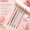 ZEOHBETY Nail Art Brushes, 5Pcs Nail Art Liner Brushes, Dotting