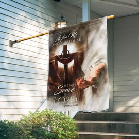 FLAGWIX American Flag, Christ As For Me And My House Flag - 4th of July, Independence Day Decorations for Home, Garden, 30x40 House Flag - USA Flags Premium Polyester, Decorative Indoor Outdoor Flag