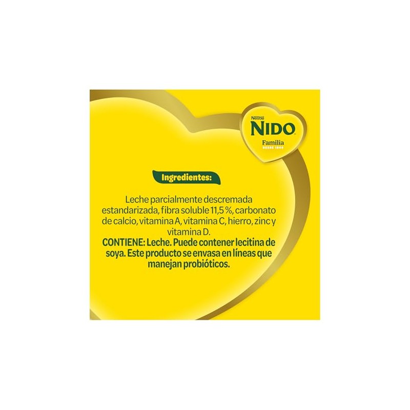 Nido Familia Leche Parcialmente Descremada en Polvo Adicionada con Fibra