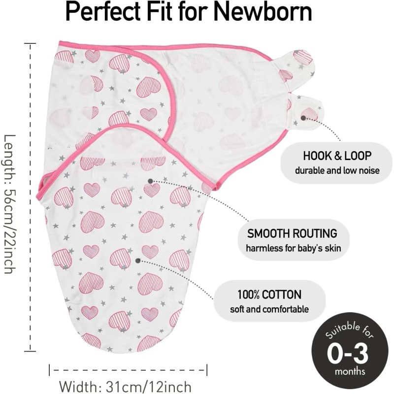 GLLQUEN BABY Swaddle Blanket 3 Pack 0-3 Months NEW. 100