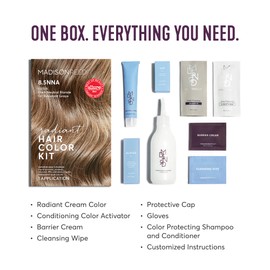 Madison Reed Madison Reed Radiant Hair Color Kit, Dark Neutral Blonde for 100% Gray Coverage of Resistant Gray Hair, Ammonia-Free, 8.5NNA Lusia Dark Blonde, Permanent Hair Dye, Pack of 1