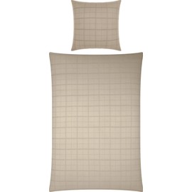 Erwin Müller Passau Bed Linen Mako Damask Taupe Size 1 x 135 x 200 cm + 1 x 80 x 80 cm