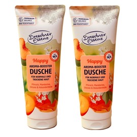 Dresdner Essenz Aroma Booster Happy Vegan Shower Gel 2 x 250 ml Pack of 2