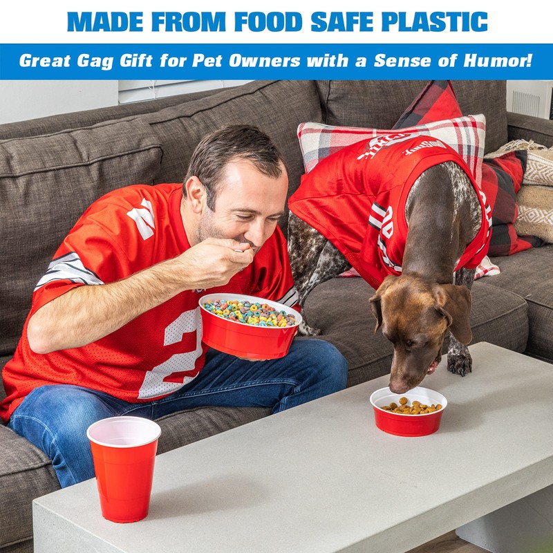 Party Dog Disposable Red Cup Style Pet Food Bowls for