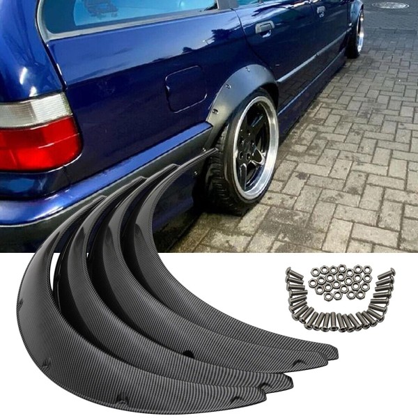 Unbranded Carbon Fiber Look Car Fender Flares Extra Wide Body