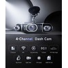 360°4-Channel Dash Cam FHD 2K+1080P×3 Front/Rear/Inside/Side Car Dash Camera with