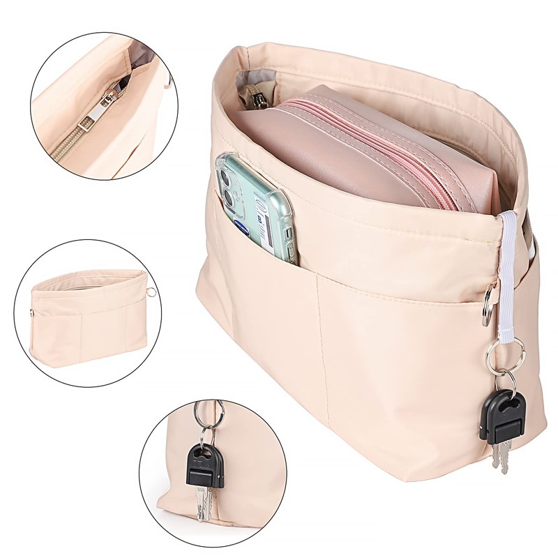 Etercycle Handbag Organiser, Nylon Bag Organiser with Key Ring, Inner