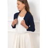 Bolerose Girls 3/4 Sleeve Kids Formal Bolero Shrug, midnight blue