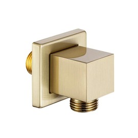 Gold Wall Outlet Elbow, G1/2 Inch Handheld Shower Hose Connector Square Union Water Outlet Hand Shower Fitting for Home Hotel Bathroom