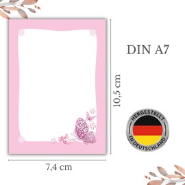 JuNa-Experten 24 Mini Notepads Butterfly Party Bag Guest Gift for Birthday Children's Birthday Wedding Christening Girls (24 Notepads)